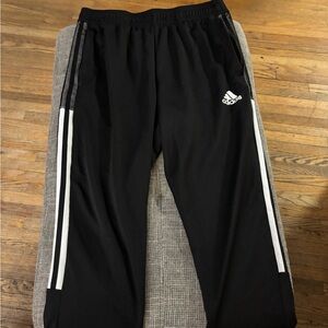 Adidas Black Joggers with White Stripes